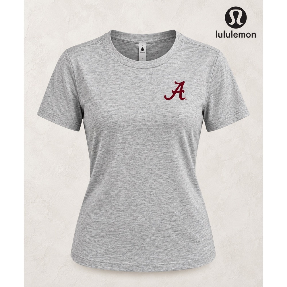 Lululemon Alabama Crimson Tide Pima Cotton T-Shirt Grey Women Size 8